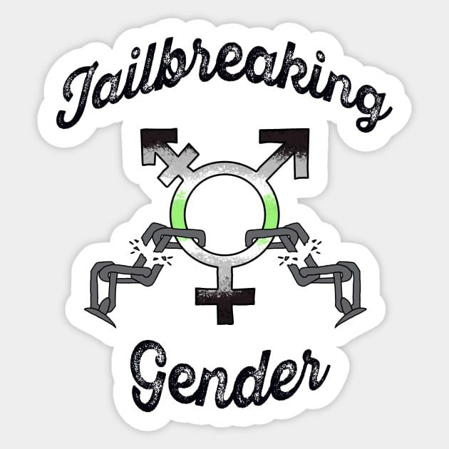 Jailbreaking Gender - Agender Sticker by Dandy Designs